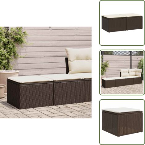 Rattan sintetico - vidaXL Set Divano Giardino 4 pz con Cuscini Marrone Polyrattan Acacia - Mobili da esterno