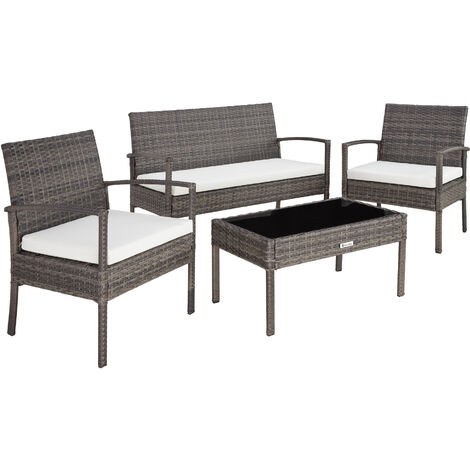 Rattan Sitzgruppe Sparta 3+1 - Gartenlounge, Terrassenmöbel, Rattan