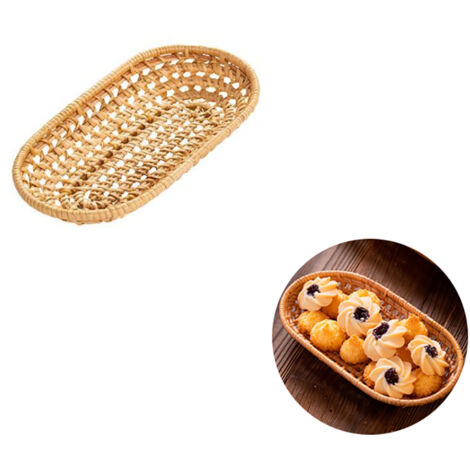 Rattan Storage Container Handcraft Fruit Basket Snack Storage Basket for Home Outdoor Picnic