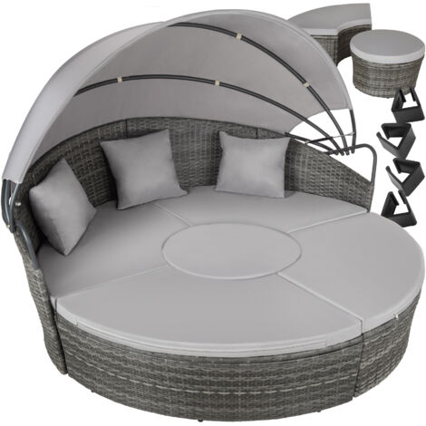 Rattan sun lounger island Santorini - garden lounge chair, sun chair, double sun lounger