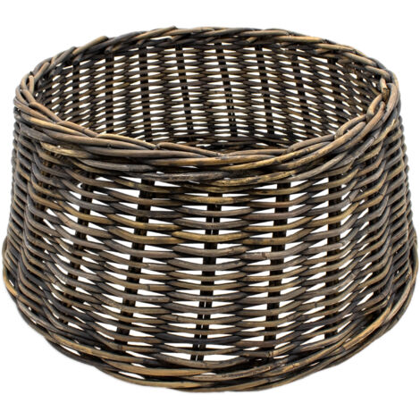 Rattan Weihnachtsbaumrock aus Weide 60 cm - dunkelbraun - Abdeckung für den Christbaum Ständer - Weihnachtsbaum Decke Baum Kragen Tannenbaum Rock