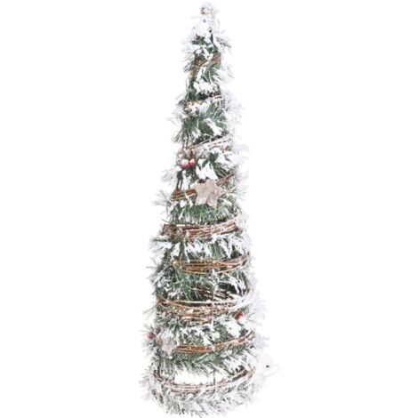 Rattan Weihnachtstanne mit 20 LEDs 60cm