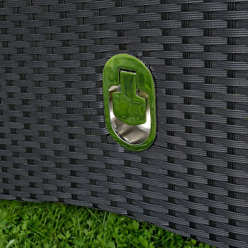 Rattansessel Sessel Stuhl Garten Hochlehner Kissen Balkon Sitzmobel Schwarz 2er 10038892