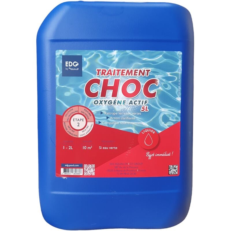 Aqualux - traitement choc liquide 5L rattrapage eaux vertes - 5L - 106159