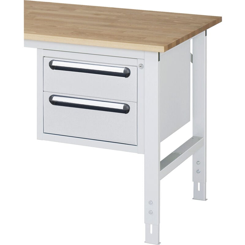 RAU - Caisson suspendu, hauteur 395 mm, 2 tiroirs, gris clair