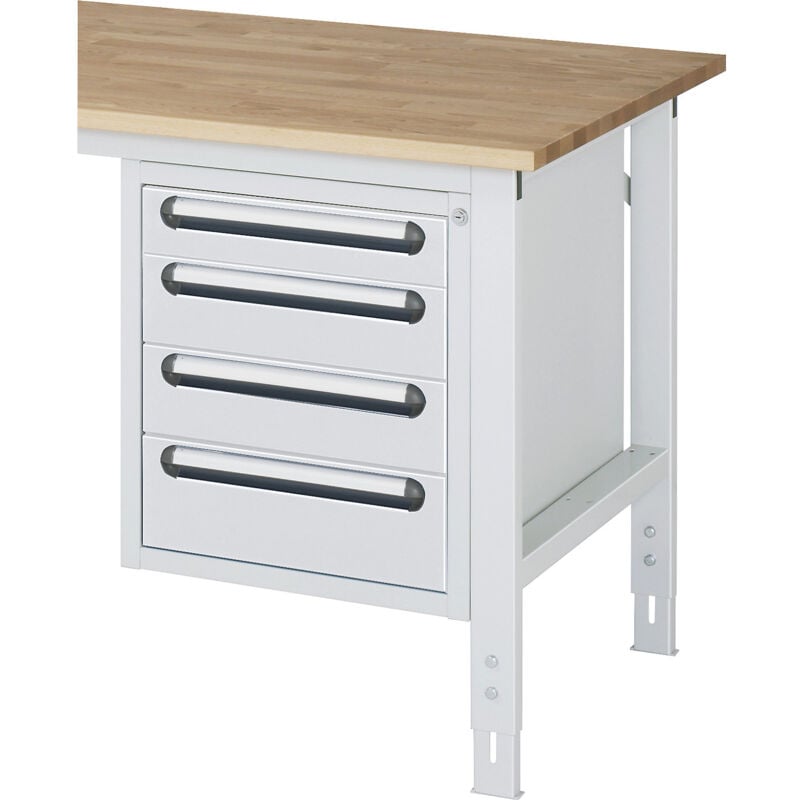 RAU - Caisson suspendu, hauteur 545 mm, 4 tiroirs, gris clair