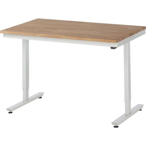 RAU Arbeitstisch adlatus 150 elektrisch höhenverstellbar Buche-Massiv-Platte 1250 mm x 800 mm