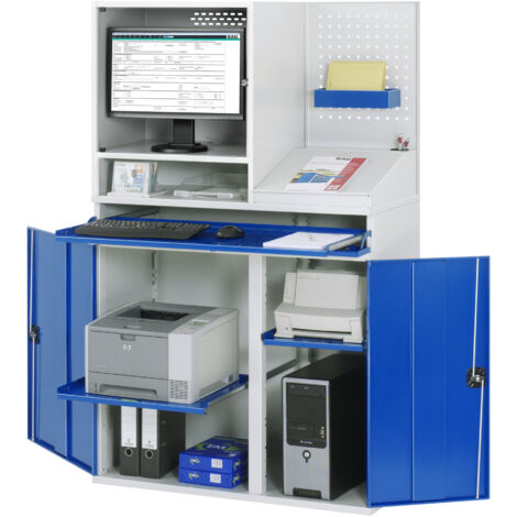 Rau Computer-Schrank 67T mit Monitorgehäuse T520mm, B1100xT520xH1770mm