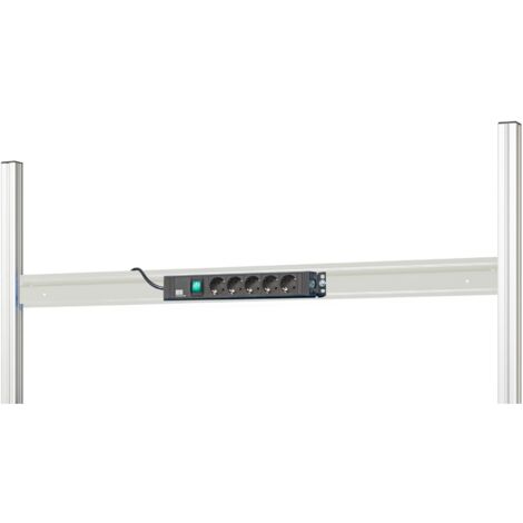 Rau Energieleiste mit Halteschiene, B1500xT85xH80mm, RAL7035