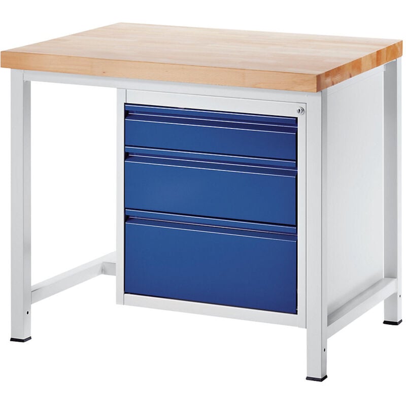 Tabli sur piétement 3 tiroirs taille l - hauteur de - RAU