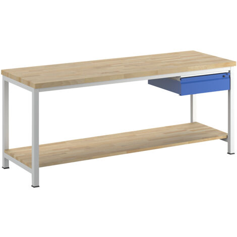 RAU, Établi sur piétement, 1 tiroir taille L, 1 tablette en