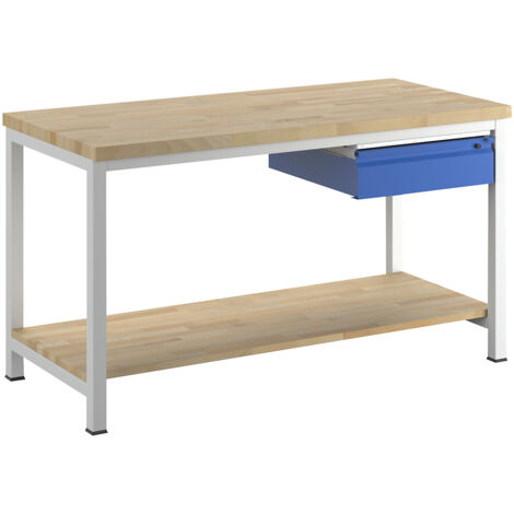 RAU, Établi sur piétement, 1 tiroir taille L, 1 tablette en