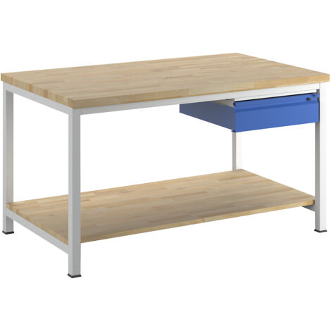 RAU, Établi sur piétement, 1 tiroir taille L, 1 tablette en