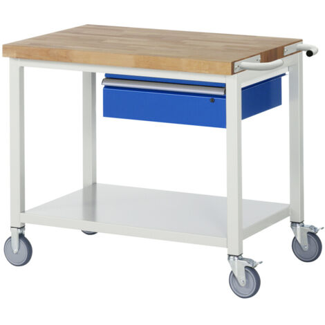 Rau Fahrbare Werkbank mit Ablageboden und Schublade BxTxH 1000x700x880mm