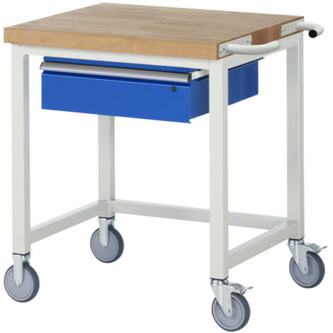 Rau Fahrbare Werkbank mit Querstrebe und Schublade BxTxH 750x700x880mm
