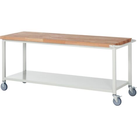 Rau Fahrbare Werkbank mit Stahlblech-Ablageboden BxTxH 2000x700x880mm