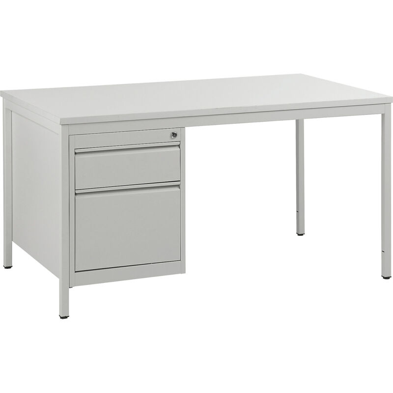 eurokraft basic, Bureau d'atelier gris clair, tiroirs 1 x 140