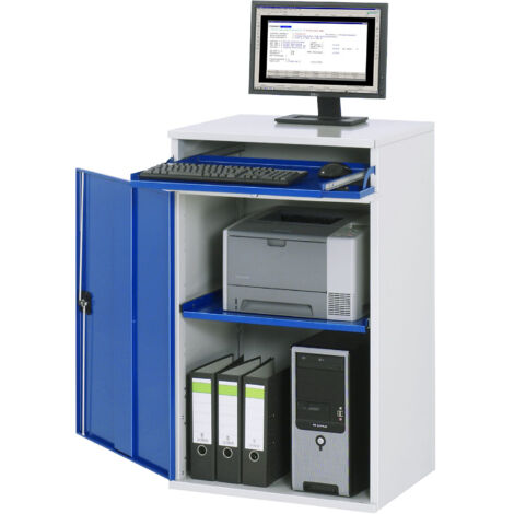 RAU, Poste informatique, armoire avec 1 tablette coulissante,