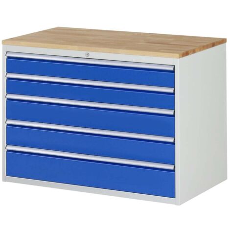 Rau Schubladenschrank Buche-Top und 5 x Schubl.-XXL 2x120 2x150 1x180mm