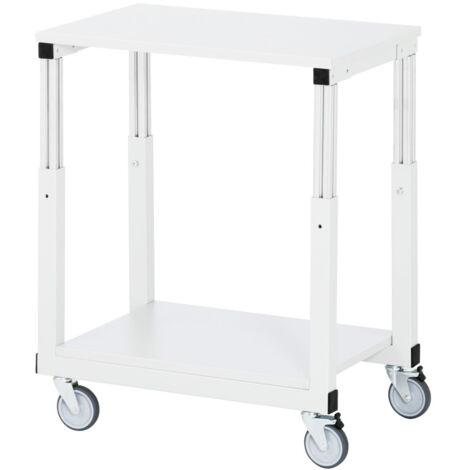 Rau Tischwagen Serie E, B700 x T500 x H650-1000mm, Melamin-Platte 22mm
