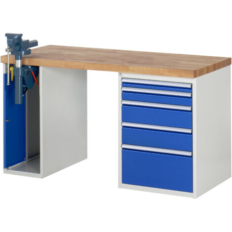 Rau Werkbank 7511A2, B1500xT700xH890mm, 5x Schublade-TA, 1x SSKL