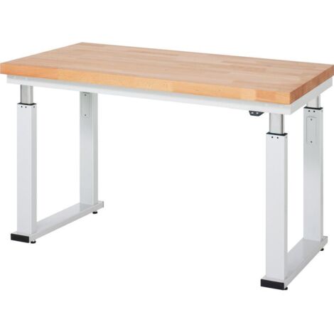 RAU Werkbank adlatus 600 elektrisch höhenverstellbar Buche-Massiv-Platte 1250 mm x 700 mm