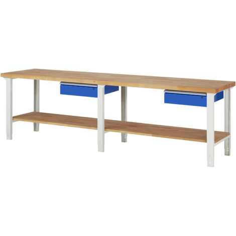 Rau Werkbank höhenverstellbar 7001A7, B3000xT700xH790-1140mm, 1x Schublade-TA