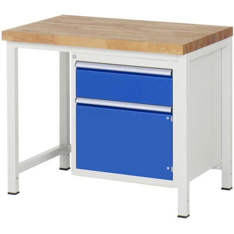 Rau Werkbank höhenverstellbar 8152A1, B1000xT700xH840-1040mm, 1x Schublade-TA, 1x Tür