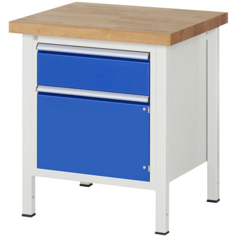 Rau Werkbank höhenverstellbar 8152A2, B750xT700xH840-1040mm, 1x Schublade-TA, 1x Tür
