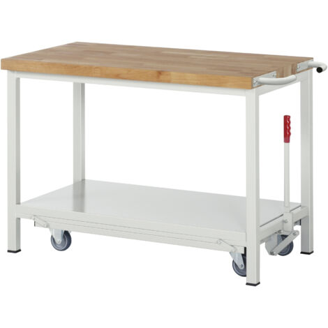 Rau Werkbank mit absenkbarem Fahrgestell Modell 8000 B 1250 x T 700 x H 880mm