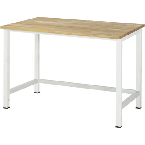 Rau Werktisch Buche-Massiv-Platte BxTxH 1250x800x825 mm