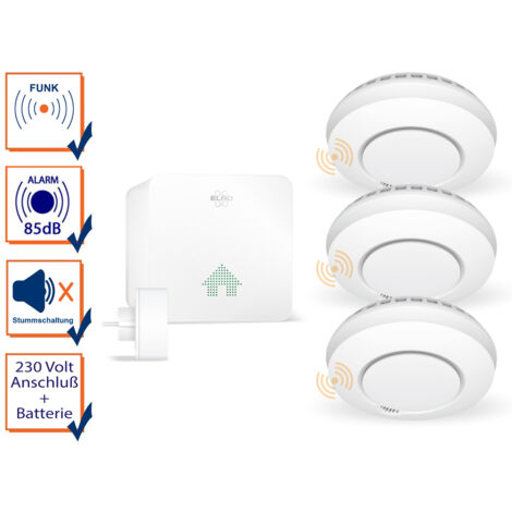 Rauchmelder Set - vernetzbare Rauchmelder und K2 Basisstation für ELRO Connects