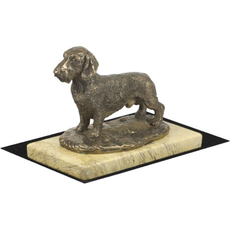 Rauhaardackel - Hundestatuette, Hundesilhouette-Figur, Trophäe für eine Hundeausstellung von Art-Dog