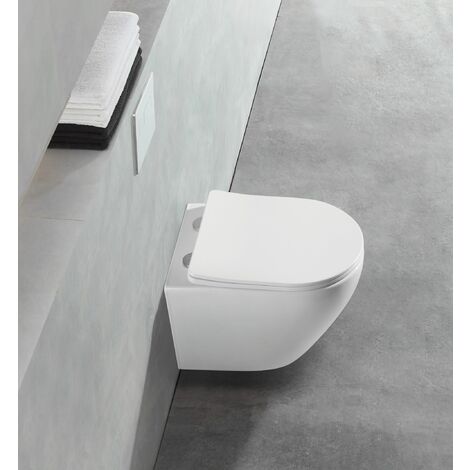 RosenStern Hänge-WC Mit Soft-Close Deckel – Modernes Keramik-Wand-WC, Passend Für Geberit-Vorwandelemente