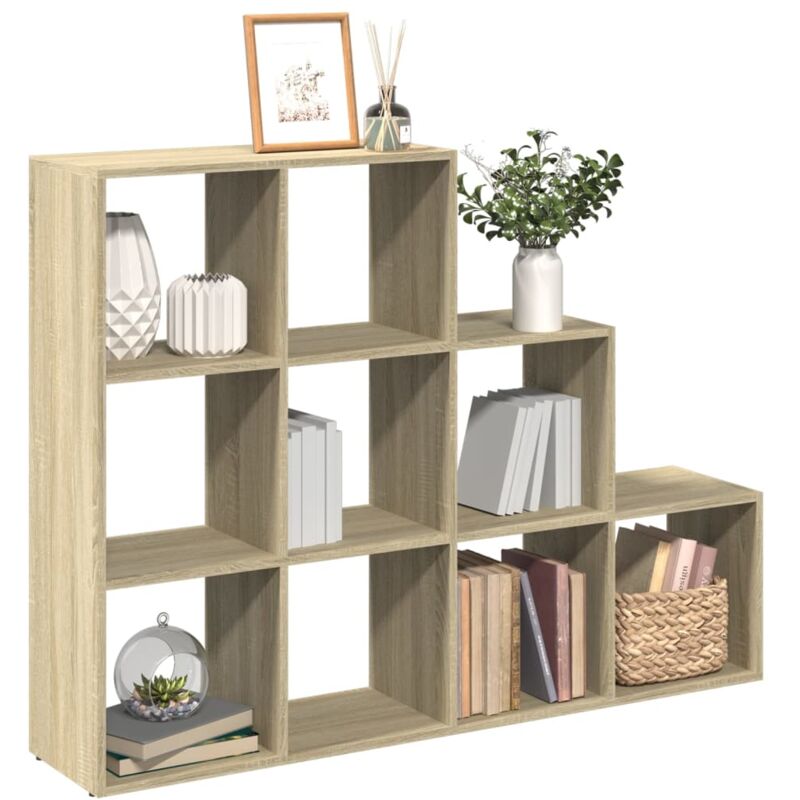Vidaxl - Raumteiler-bücherregal 3 Stufen Sonoma-eiche 137, 5x29x103, 5 Cm