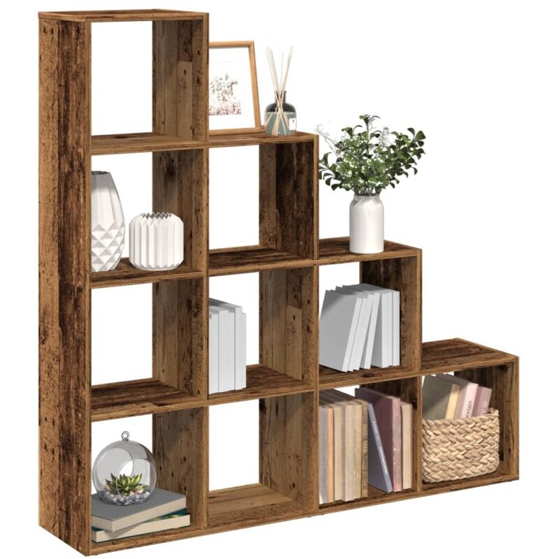 Vidaxl - Raumteiler-bücherregal 4 Stufen Altholz-optik 131, 5x29x131, 5 Cm