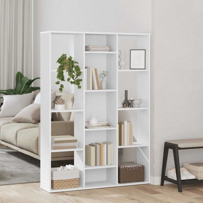 Vidaxl - Raumteiler/bücherregal Weiß 100x24x140 Cm Holzwerkstoff