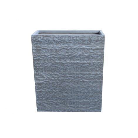 Raumteiler Pflanzgefäß Fiberglas grau 60 x 22 x 72 cm Brick-Optik Pflanzkübel