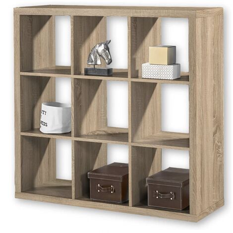 BEGA CONSULT Raumteiler Regal Stauraumregal Standregal 3x3 STYLE Eiche Sägerau Nb.