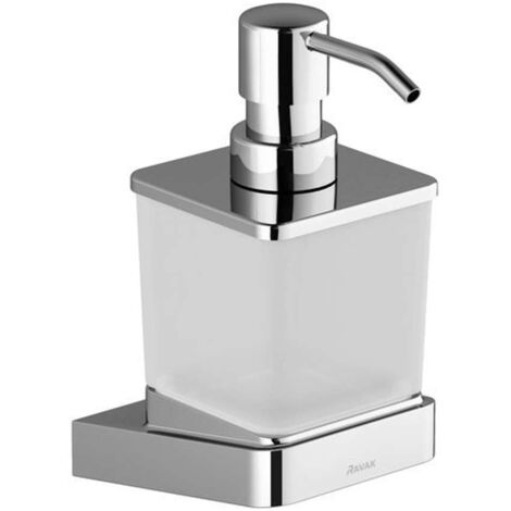 Ravak 10° - Distributore di sapone liquido con supporto, cromo/vetro X07P323