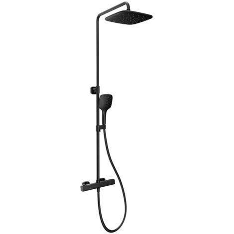 Ravak 10° Free - Conjunto de ducha TD F 091.20/150 con termostato, 25 cm, negro X070160