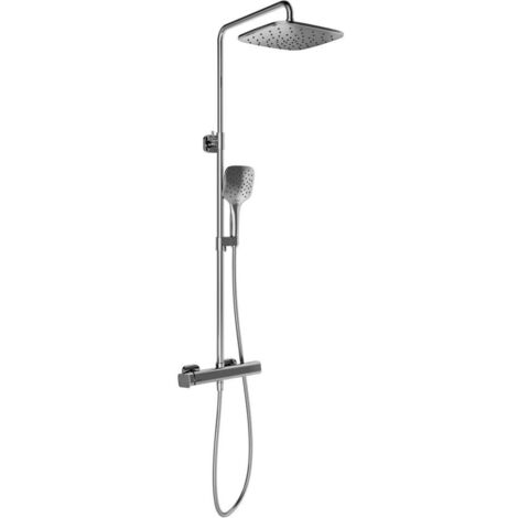 Ravak 10° Free - Duschset mit Armatur, 25x25 cm, 3 Strahlarten, Chrom X070171
