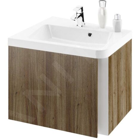 Ravak 10° - Meuble sous vasque d'angle SD 550 L, 550x485x450 mm, gauche, noyer foncé X000000741