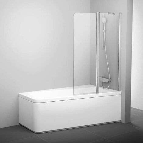 Ravak 10° - Schermo da bagno in due parti 10CVS2, destro, 99x150 cm, alluminio lucido/vetro trasparente 7QRA0C03Z1
