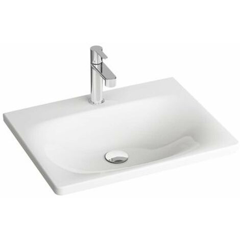 Ravak Balance - Lavabo 60x47 cm, con 1 foro per miscelatore, bianco XJX01260000