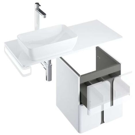 Ravak Balance - Piastra lavello 120x47x2 cm, bianco lucido X000001372