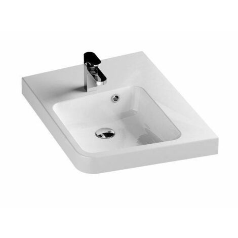 Ravak BeHappy II - Lavabo d'angle 550x665 mm, avec 1 point d'amorçage, droite, blanc XJAP1100001
