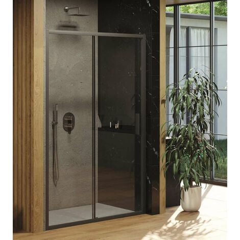 Ravak Blix - Anta doccia Slim BLSDP2-120, 118-121 cm, nero/vetro trasparente X0PMG0300Z1