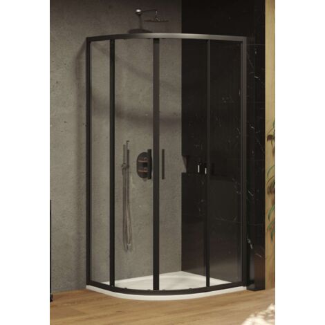 Ravak Blix - Cabina doccia Slim BLSCP4-80, 80x80 cm, nero/vetro trasparente X3BM40300Z1