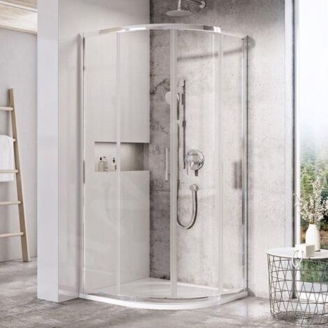 Ravak Blix - Cabine de douche quart de rond, 900x900 mm, acier inoxydable brillant/verre clair X3BM70C00Z1